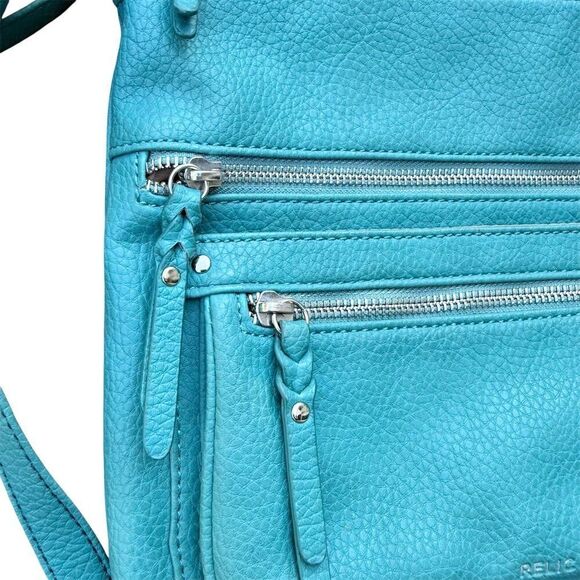 Relic Riley by Fossil Women's Turquoise Crossbody Bag Adjustable Strap Casual - Picture 5 of 15